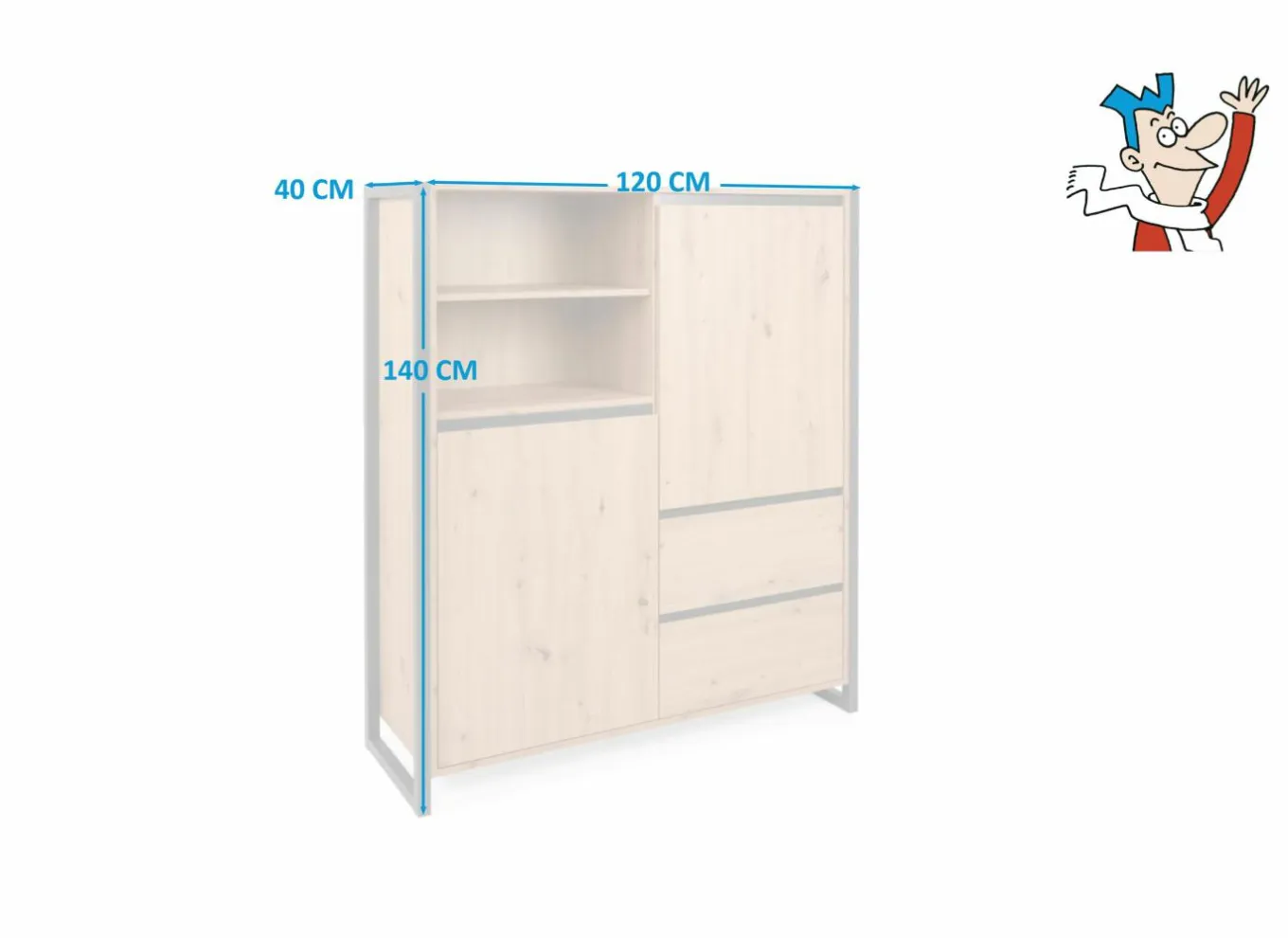 Bijzetkasten|Bijzetkasten|Kast Denver 120cm - decor - artisanale eik