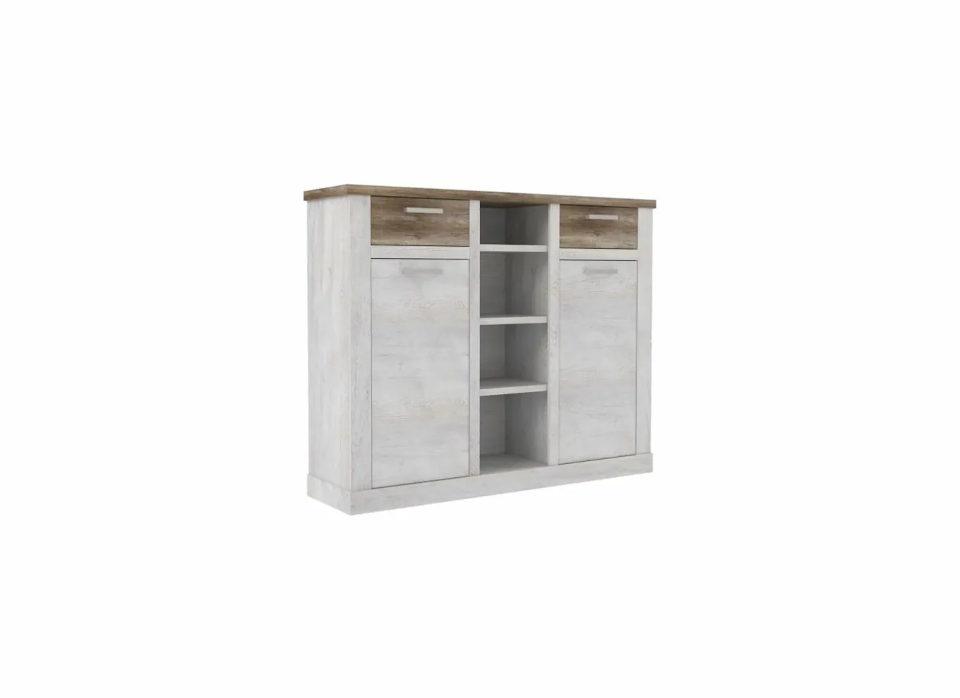 Draaideurkasten|Bijzetkasten|Kast Duro 160x41x128cm - decor - pine white/antique oak