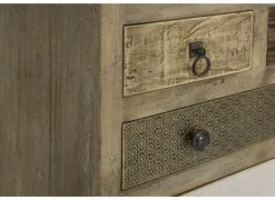 Kast Harem 90x40x112cm - mango massief - bruin & multicolor- Bijzetkasten|Commode