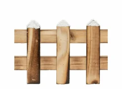 Kerstdecoratie|Decoratieve Accessoires|Kerstdecoratie Houten Hek met Sneeuw H10cm bruin