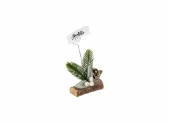 Kerstdecoratie Naamkaarthouder H15cm groen/bruin- Kerstdecoratie|Decoratieve Accessoires