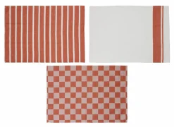 Cosy & Trendy Keukenhanddoek Stoff 70x50cm - katoen - rust set van 3- Keukenhanddoeken|Keukenhanddoeken