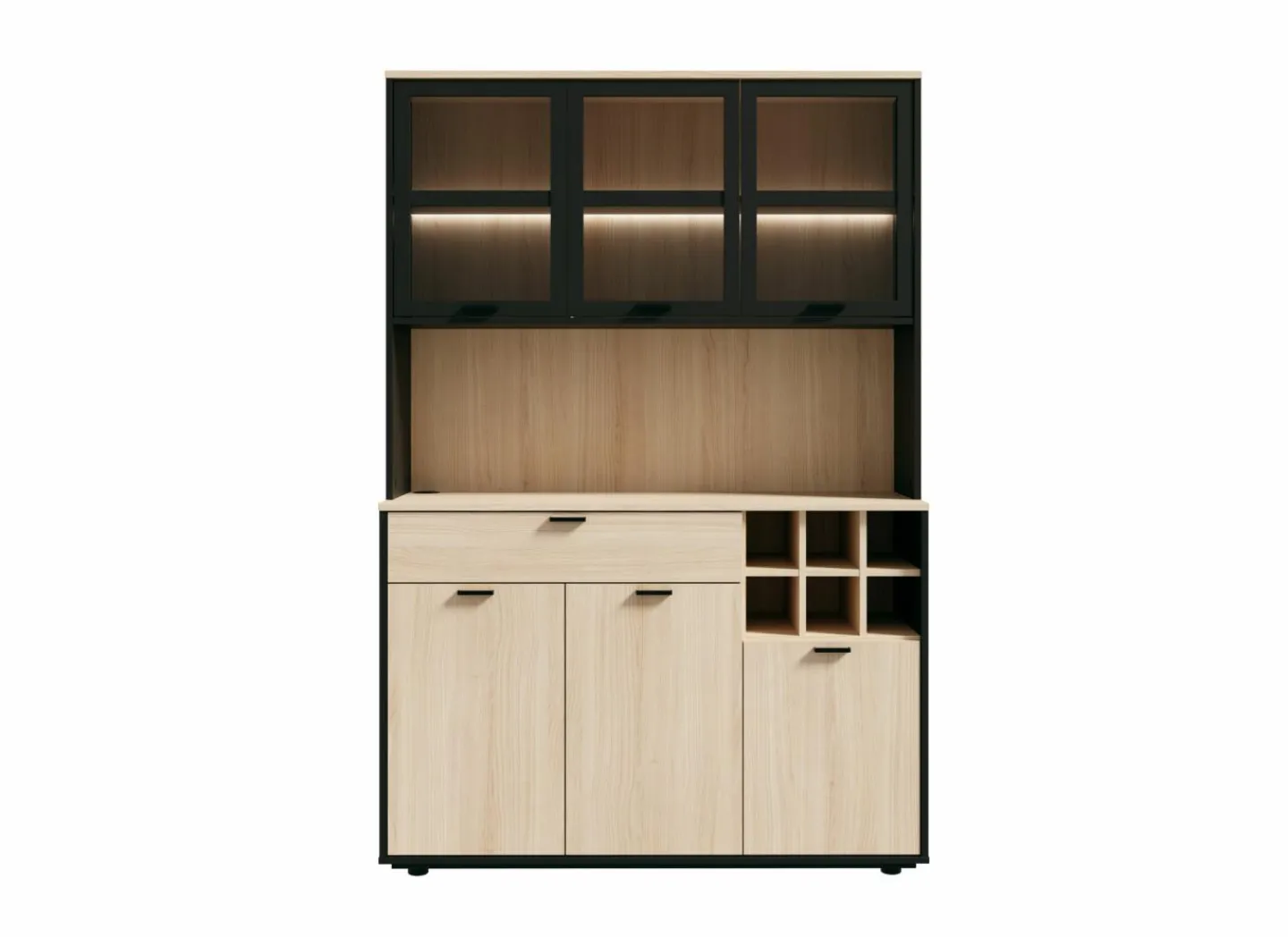 Keukenkast Mantek 120cm - decor - riva eik & zwart- Keukenkasten