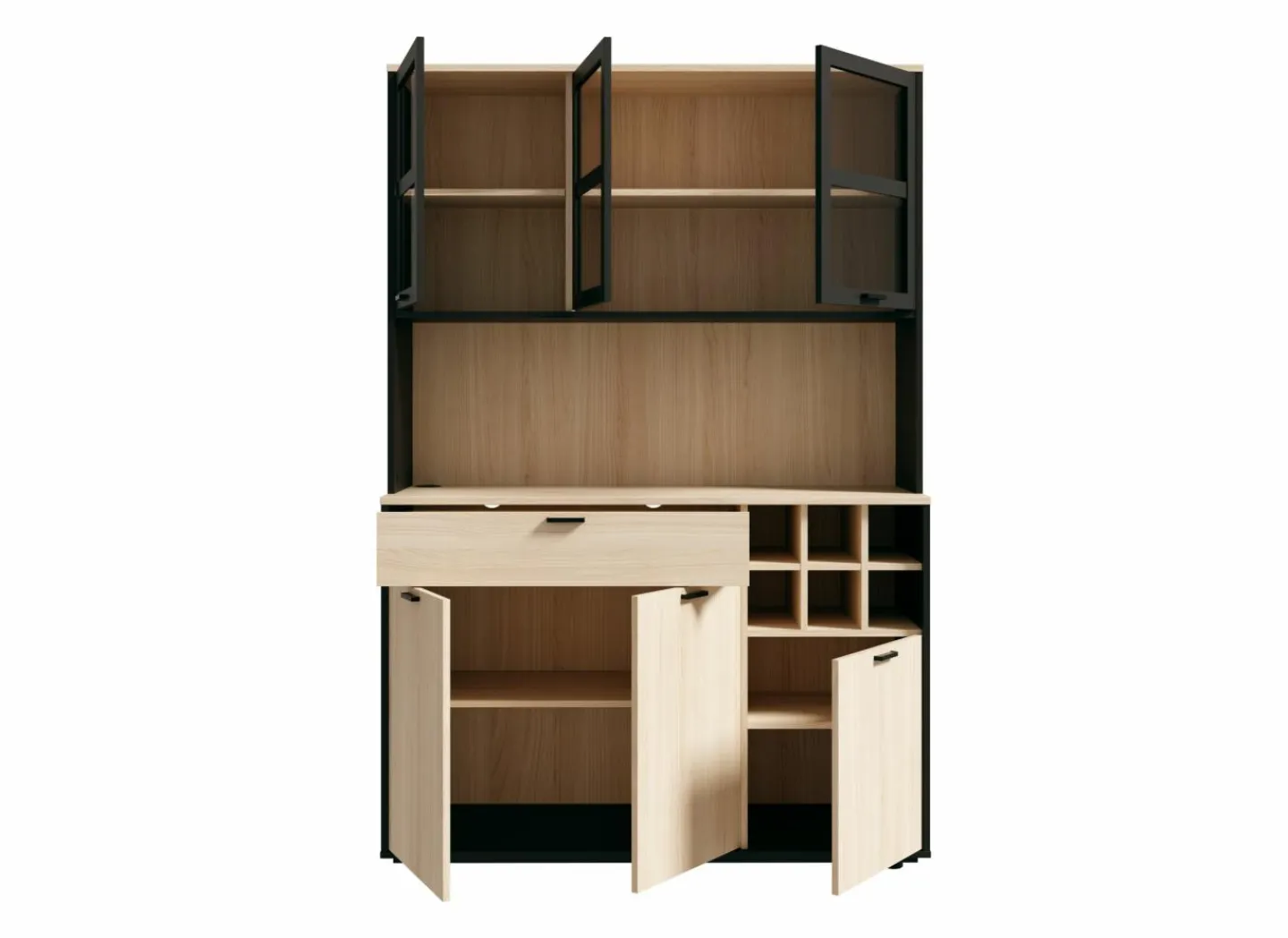 Keukenkast Mantek 120cm - decor - riva eik & zwart- Keukenkasten