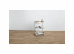 Keukentrolley Mayaj 46,5x26,5x79,6cm - staal - beige- Keukentrolleys|Keukentrolleys