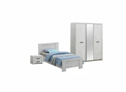 Kinderkamer Elvis met bed 90x200cm - kleerkast 173cm en 1 nachtkastje- Complete Kinderkamers|Complete Kinderkamers