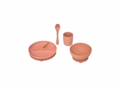Serviessets|Kinderservies 4-delig - silicone - terracotta