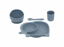 Serviessets|Kinderservies Olifant 6-delig - silicone - blauw