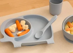 Serviessets|Kinderservies Olifant 6-delig - silicone - blauw