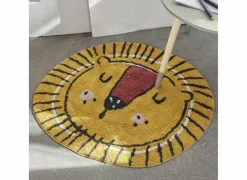 Kindertapijten|Kindertapijten|Kindertapijt Jungle Leeuw 80x75cm - katoen - oranje