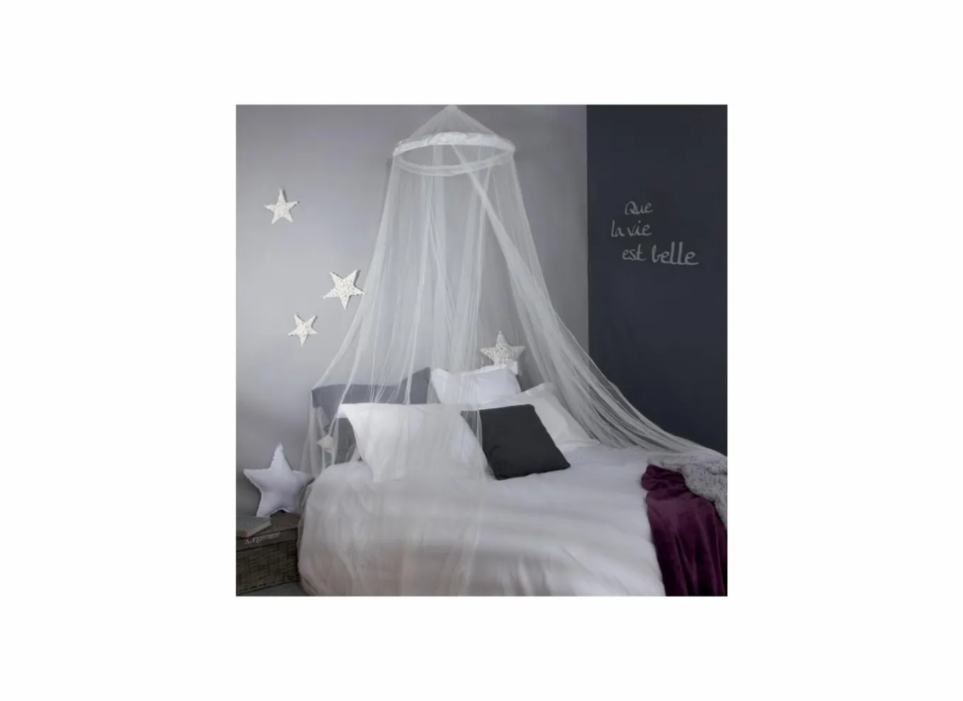 Bedaccessoires|Klamboe 250x60cm - polyestervezel - wit