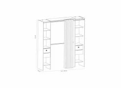 Demeyere Kledingrekken|Kledingrekken|Kledingrek Dana 190x50,1x203cm - decor - eik