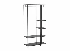 Kledingrekken|Kledingrekken|Kledingrek Gallo 90x40x178cm - melamine & metaal - zwart