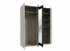 Draaideurkast|Draaideurkast|Kleerkast Adria 178cm - decor - zandeik & wolframgrijs