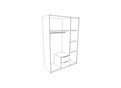 Kleerkast Cindy 139cm - decor - roze & wit- Draaideurkast|Draaideurkast