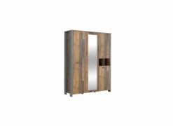 Draaideurkast|Kleerkast|Kleerkast Clif 156cm - decor - old wood & beton