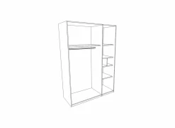 Draaideurkast|Kleerkast|Kleerkast Clif 156cm - decor - old wood & beton