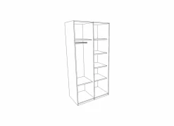 Draaideurkast|Draaideurkast|Kleerkast 112cm - decor - bruin