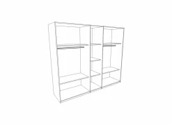 Draaideurkast|Draaideurkast|Kleerkast 259cm - decor - lariks & cristal oak