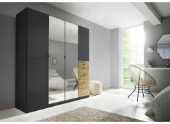 Kleerkast 181cm - decor - metallic grijs & artisanale eik- Draaideurkast|Draaideurkast