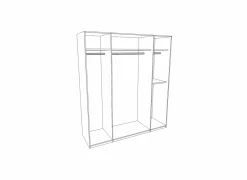 Kleerkast 181cm - decor - metallic grijs & artisanale eik- Draaideurkast|Draaideurkast