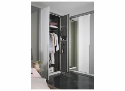 Kleerkast 226cm - decor - metallic grijs & artisanale eik- Draaideurkast|Draaideurkast