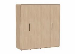 Draaideurkast|Draaideurkast|Kleerkast 206cm - melamine - brushed sand oak nature