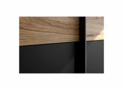 Kleerkast Dalate 271cm - decor - kastanje eik & mat zwart- Draaideurkast|Schuifdeurkast