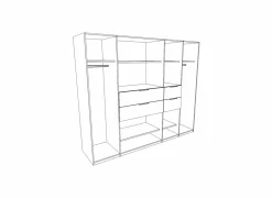 Kleerkast Denver 225cm - decor - artisanale eik & grafiet- Draaideurkast|Draaideurkast