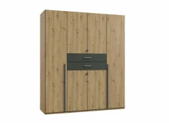 Kleerkast Denver 180cm - decor - artisanale eik & grafiet- Draaideurkast|Draaideurkast