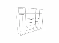 Draaideurkast|Draaideurkast|Kleerkast Denver 225cm - decor - artisanale eik/grafiet