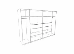 Draaideurkast|Draaideurkast|Kleerkast Denver 270cm - decor - artisanale eik & grafiet