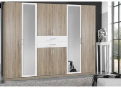 Draaideurkast|Draaideurkast|Kleerkast Diver 270cm - decor - sonoma eik & wit