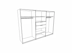 Draaideurkast|Draaideurkast|Kleerkast Diver 270cm - decor - sonoma eik & wit