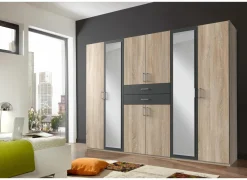 Kleerkast Diver 270cm - decor - sonoma eik/grafiet- Draaideurkast|Draaideurkast