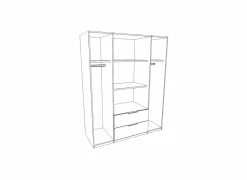 Draaideurkast|Draaideurkast|Kleerkast Duo 2 179cm - decor - digisteel & grafiet