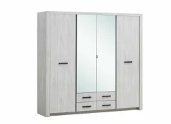 Kleerkast Elvis 218cm - decor - witte eik- Draaideurkast|Kleerkast