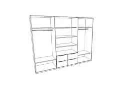 Kleerkast Elvis 218cm - decor - witte eik- Draaideurkast|Kleerkast