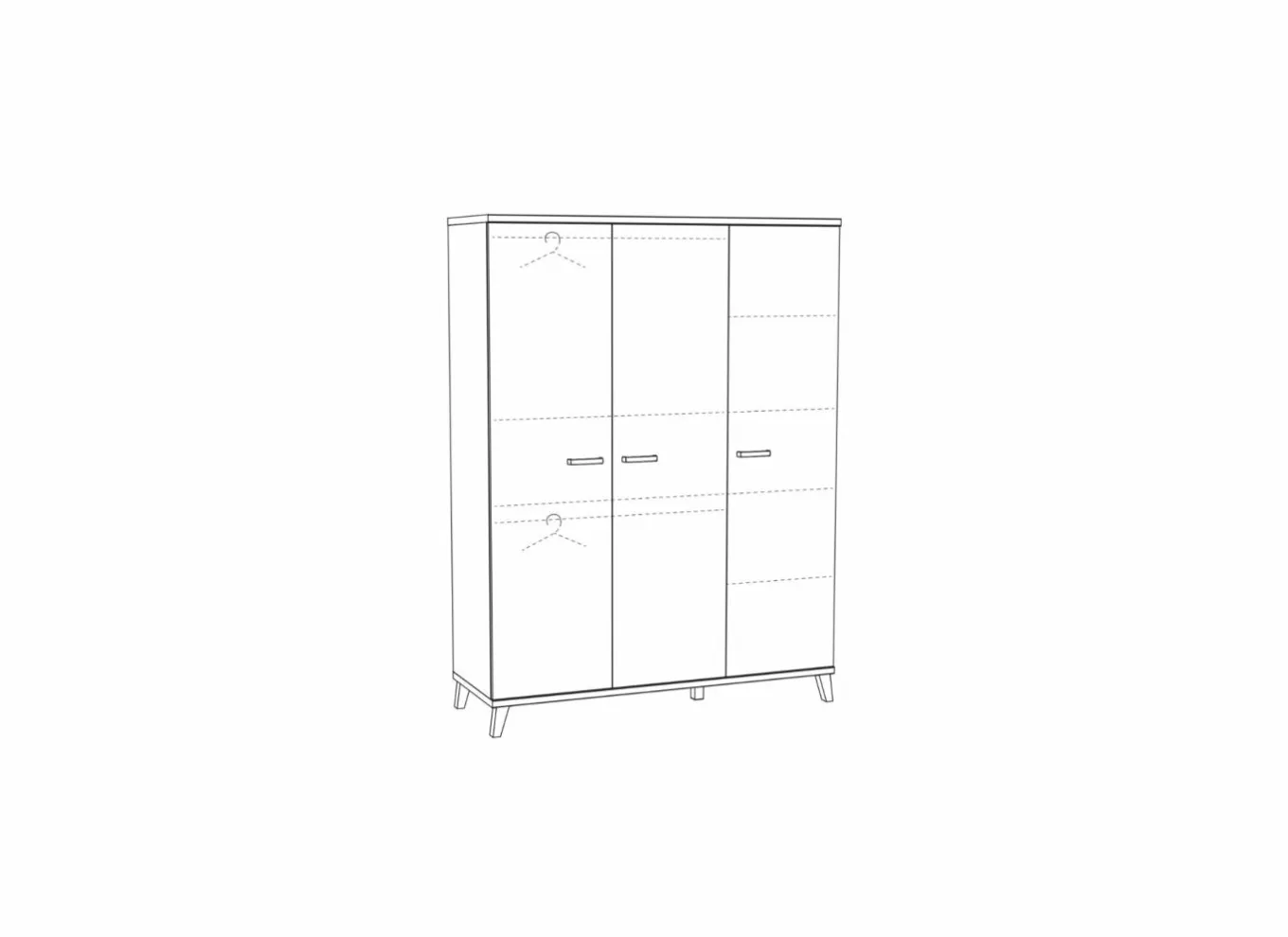 Babykamer Kasten|Kleerkast|Kleerkast Evy 1 150cm