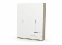 Kleerkast Ghost 157cm - decor - kronberg eik & wit- Draaideurkast|Kleerkast