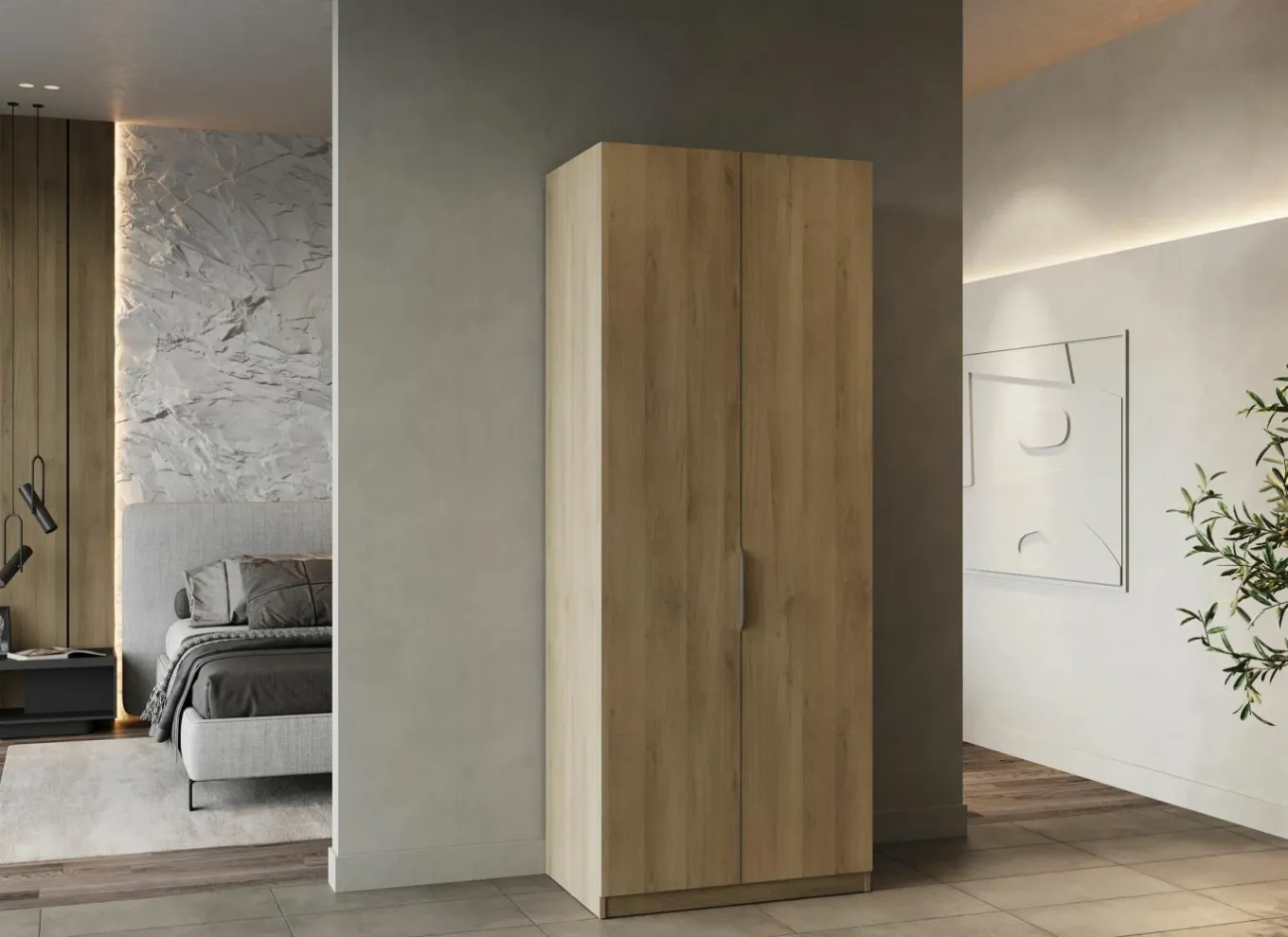 Draaideurkast|Kleerkast|Kleerkast Ghost 79cm - decor - kronberg eik