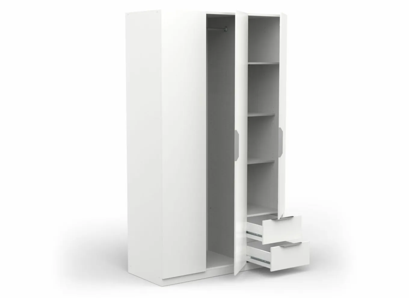 Draaideurkast|Kleerkast|Kleerkast Ghost 119cm - decor - wit