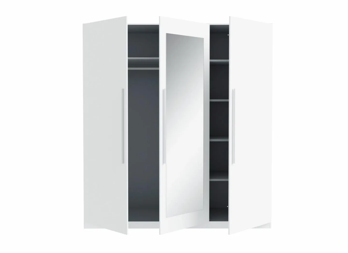 Kleerkast Helen 181cm - decor - wit- Draaideurkast|Draaideurkast