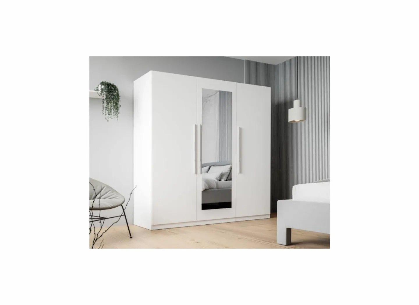 Kleerkast Helen 181cm - decor - wit- Draaideurkast|Draaideurkast