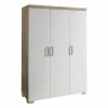 Draaideurkast|Babykamer Kasten|Kleerkast Hilja 130cm - decor - oak chalk/wit