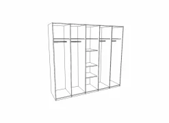 Kleerkast Holmes 250cm - MDF - eik- Draaideurkast|Draaideurkast