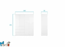 Kleerkast Image 160cm - melamine - wit- Kleerkast