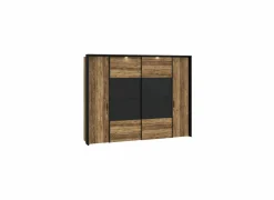 Kleerkast Jabim 279cm - decor - alpine picea & zwart- Draaideurkast|Schuifdeurkast