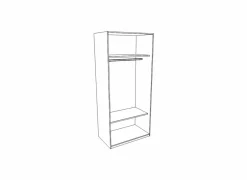 Kleerkast Jules 100cm - decor - minerva eik & artis grijs- Draaideurkast|Kleerkast