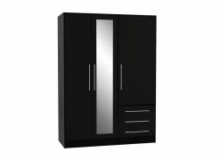 Draaideurkast|Draaideurkast|Kleerkast Jupiter 145cm - decor - zwart